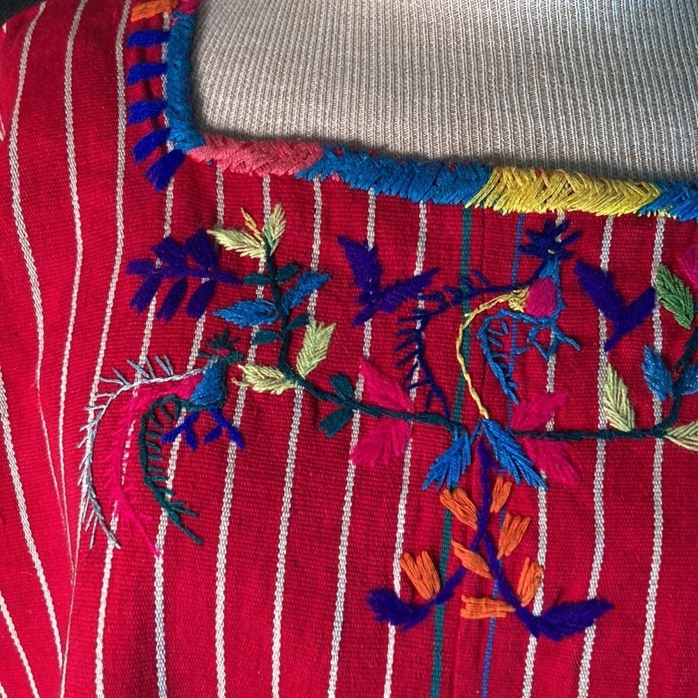 Vintage 70’s Los H’s 19 Olvera Street Guatemala cotton mini dress/shirt. box Z - Picture 3 of 7